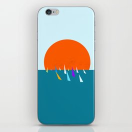 Minimal regatta in the sun iPhone Skin