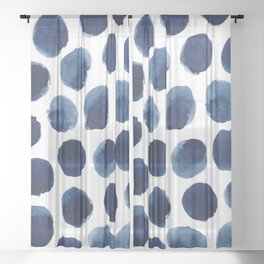 Watercolor polka dots Sheer Curtain