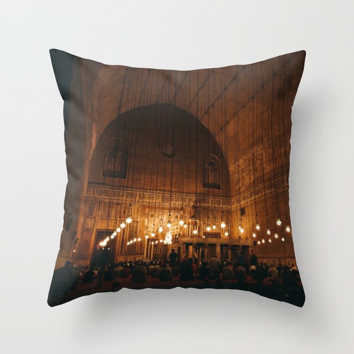 Ancient old mosque Throw Pillow