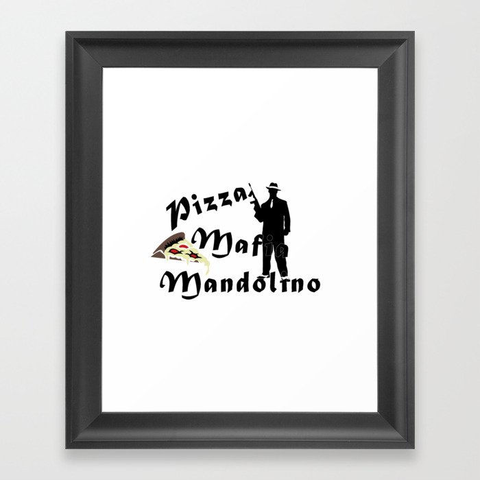 Italian style pizza mafia mandolino Framed Art Print