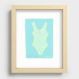 Seashells Lime and Aqua Recessed Framed Print