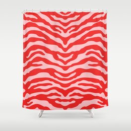 Zebra Red and Pink Shower Curtain