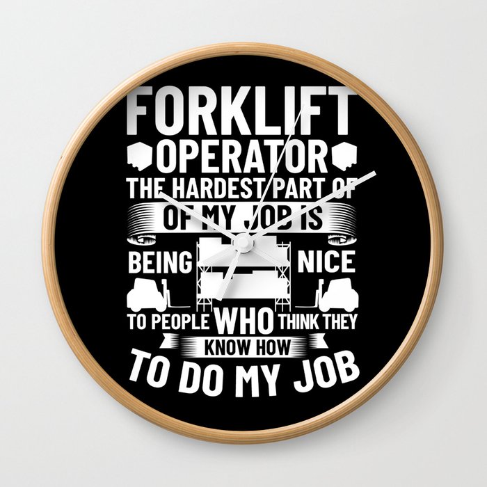 Forklift Operator Driver Lift Truck Training Wall Clock