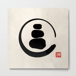 Zen Enso Circle and Zen stones Metal Print | Graphicdesign, Minimal, Shodo, Zencircle, Enso, Buddhism, Minimalist, Calligraphy, Minimalistic, Ensocircle 