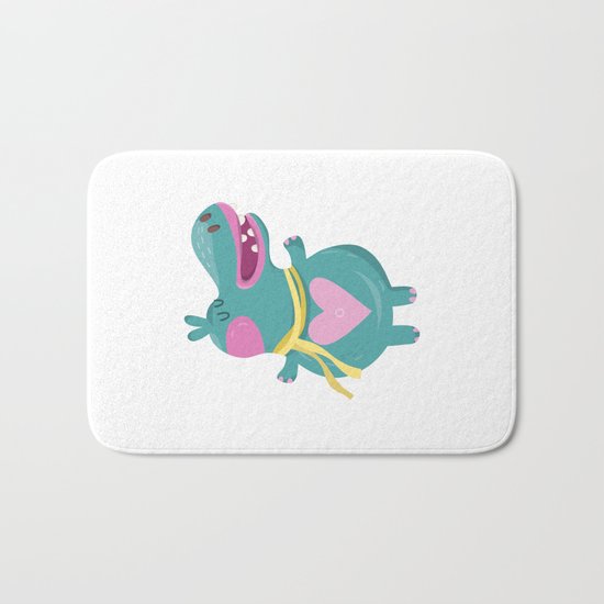 Cute Baby Hippos Bath Mat