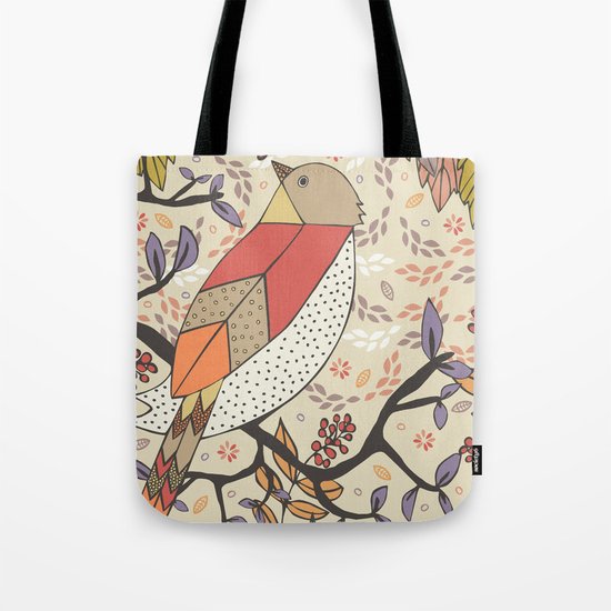 Singing Red Bird Tote Bag