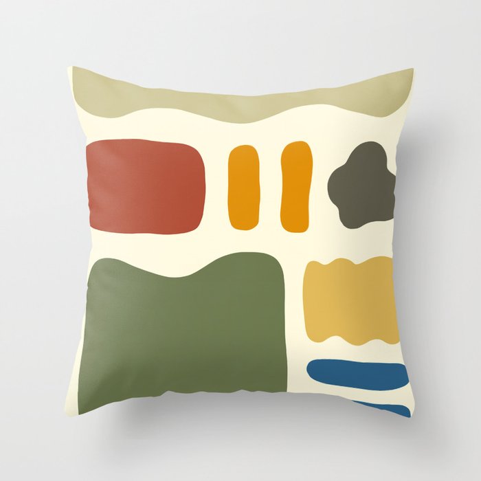 Abstract shapes colorblock collection 3 Throw Pillow