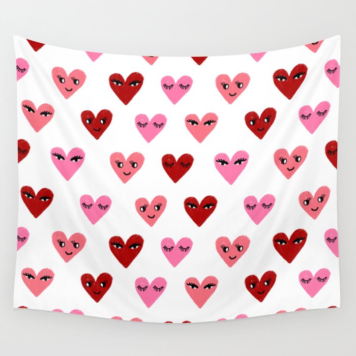 Society6 ケース Cute Red based White Heart Love Heart love valentines day gifts hearts with faces cute