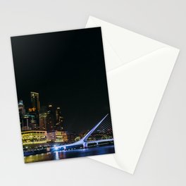 Argentina Photography - Woman Bridge Lit Up In The Late Night Stationery Card