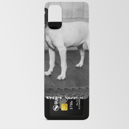 His Master’s Vice; Dog with bottle of master's whiskey black and white photograph - photography - photographs Android Card Case