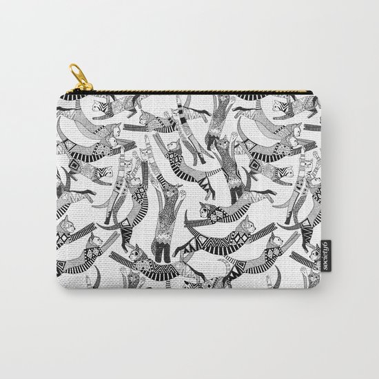 cat party black white Carry-All Pouch