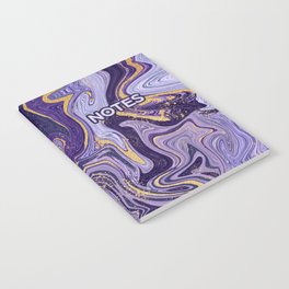 Trippy Periwinkle Swirl with Gold Sparkle Notebook