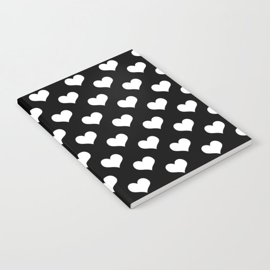 Black White Hearts Notebook