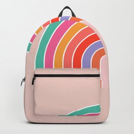 Retro Rainbow Print Modern Abstract Rainbow Backpack