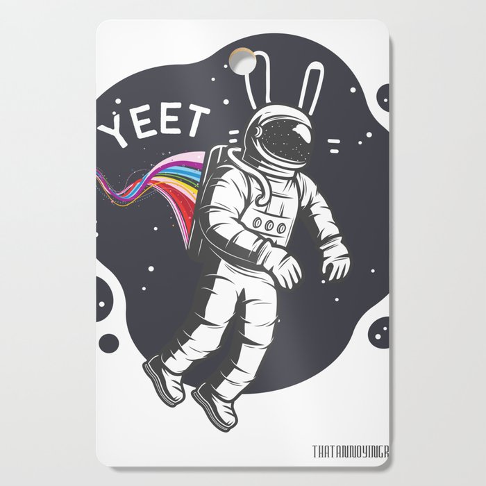 'Yeet' Space bunny  Cutting Board