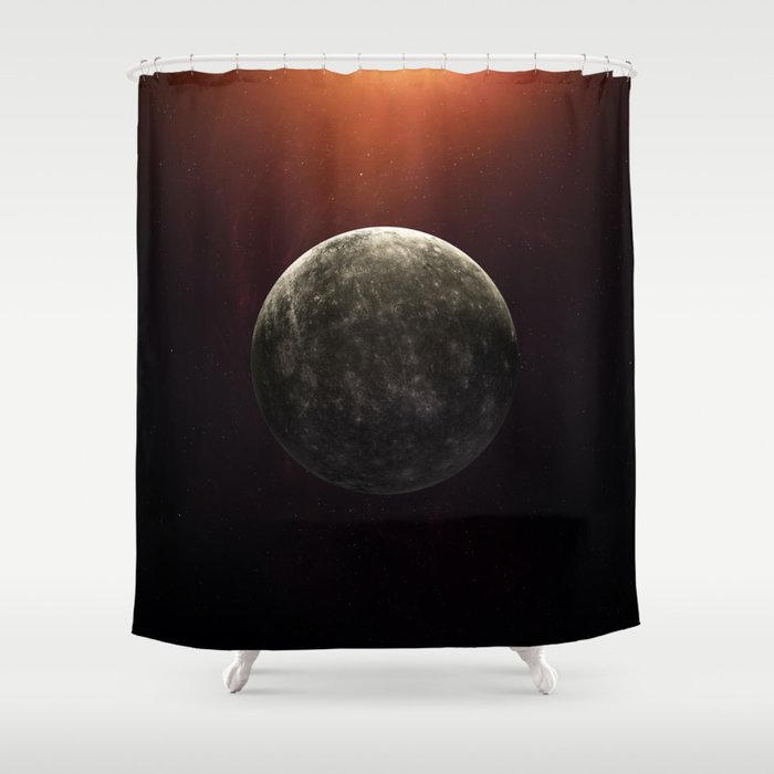 Mercury planet. Poster background illustration. Shower Curtain