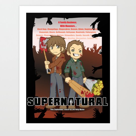 Supernatural - Goin to the Winchesters Art Print