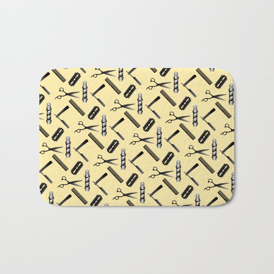Barber Shop Pattern Bath Mat