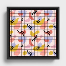 Modern Abstract Minimalist Shapes Framed Canvas