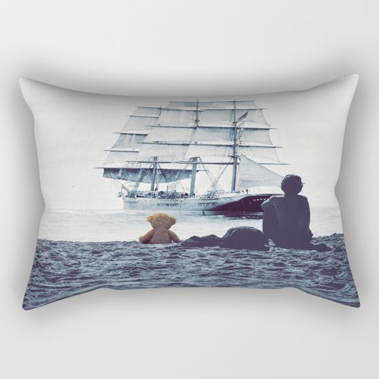 Boy with Teddy Rectangular Pillow