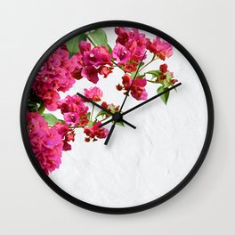 Bougainvillea Floral Mediterranean Greek Island Wall Clock