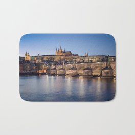 Prague Castle and Charles Bridge Bath Mat | City, Landmark, Photo, Roofs, Sky, Cathedral, Architecture, Charlesbridge, Lanterns, Castle 