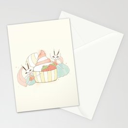 Bunny In Tutu: frozen yoghurt Stationery Cards