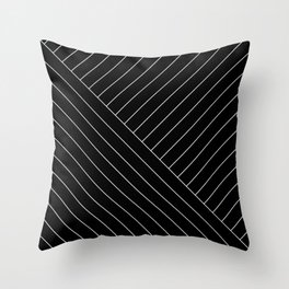 Abstract geometric lines black Throw Pillow