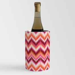 8-Bit Ikat Pattern – Pink & Maroon Wine Chiller