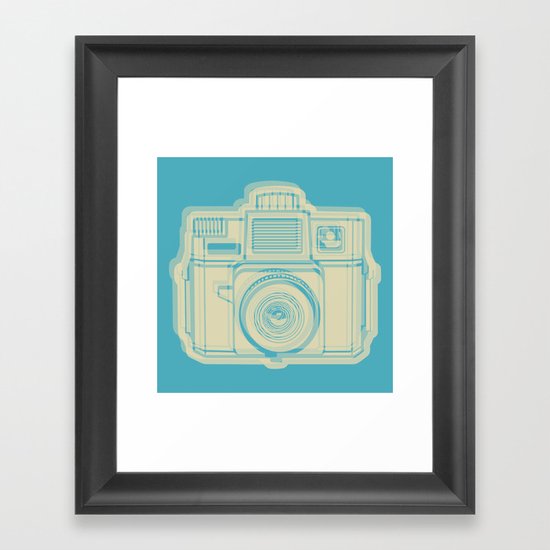 I Still Shoot Film Holga Logo - Turquoise/Tan Framed Art Print