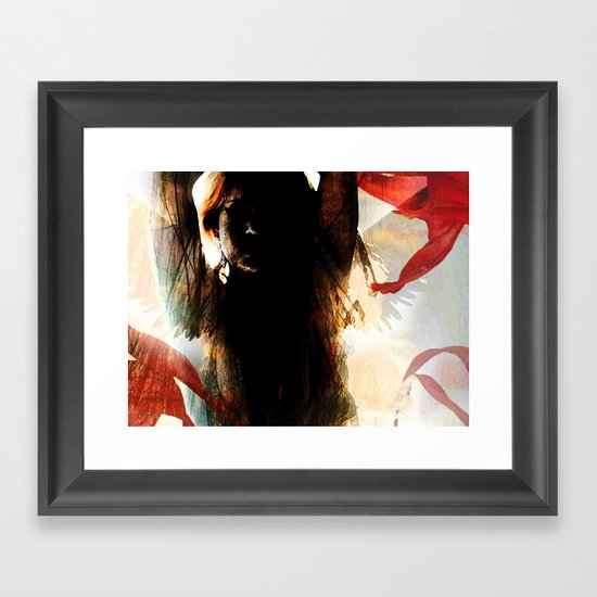 white dove Framed Art Print