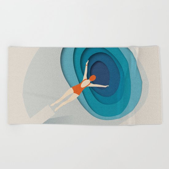 Dive Into Blue Beach Towel
