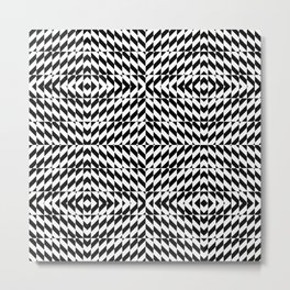 Op-Art Black And White Trippy Psychedelic Pattern 8 Metal Print
