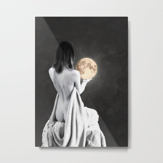 Moon Contemplation Metal Print