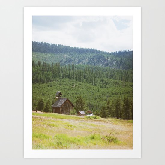 Forest Mountain Church Art Print