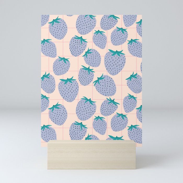 Blue stawberries Mini Art Print