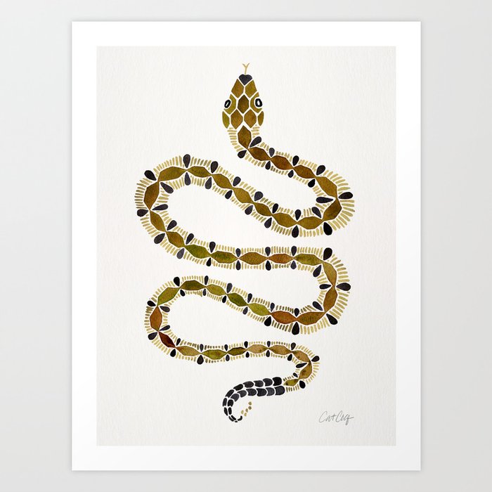 Olive Serpent Art Print