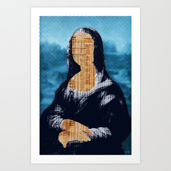 Mona Lisa · blue print Art Print