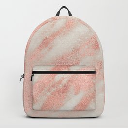 Desert Rose Gold Pink Marble Backpack