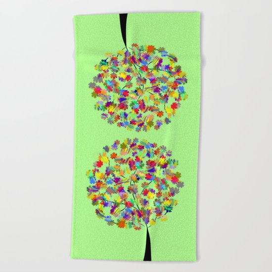 Tree of colors Beach Towel