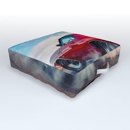 Vintage Chevelle SS 454 cowl hood American Classic Muscle car automobiles transportation rear shot color photograph / photography poster posters Outdoor Floor Cushion | Vintage, 454, 1970, Poster, Posters, Red, Chevelle, Color, Photograph, Car 