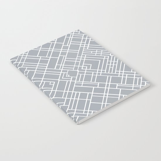 Map Outline 45 Grey Repeat Notebook
