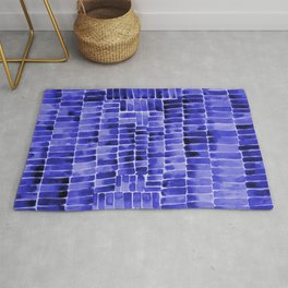 Watercolor abstract rectangles - blue Rug