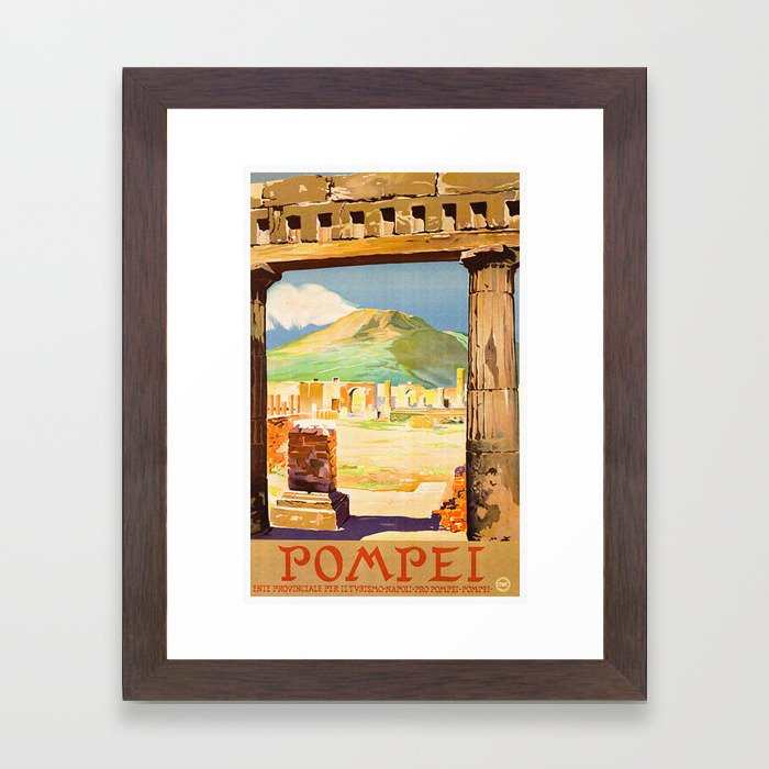 Vintage Pompei Italy Travel Framed Art Print