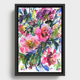 floral phrases: LOL Framed Canvas