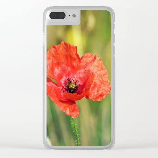 Red Poppy Clear iPhone Case