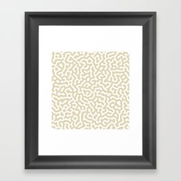 Beige and white seamless labyrinth pattern Framed Art Print