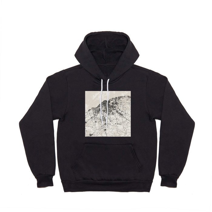 Havana, Cuba - Black and White Map Hoody