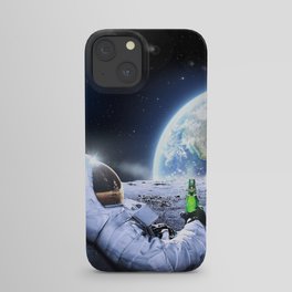 Astronaut on the Moon with beer iPhone Case