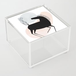 minimal black horse Acrylic Box